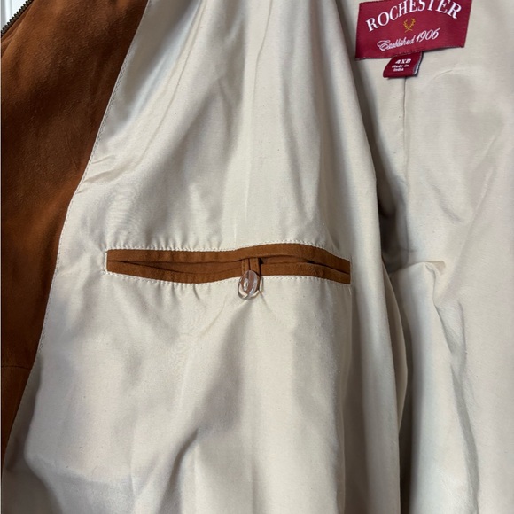 100% Leather Suede Rochester Jacket Brown Size 4X Big - Picture 5 of 8